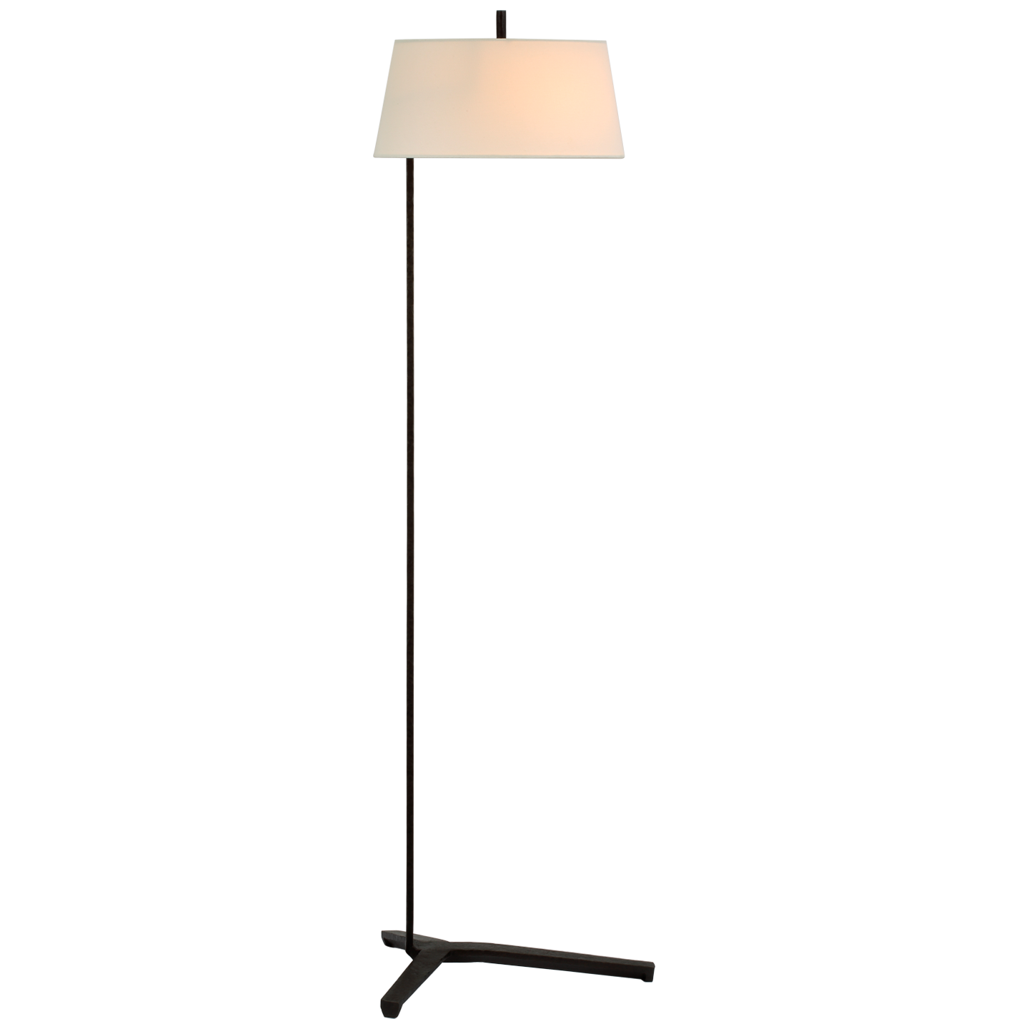 Francesco Floor Lamp in Aged Iron with Linen Shade