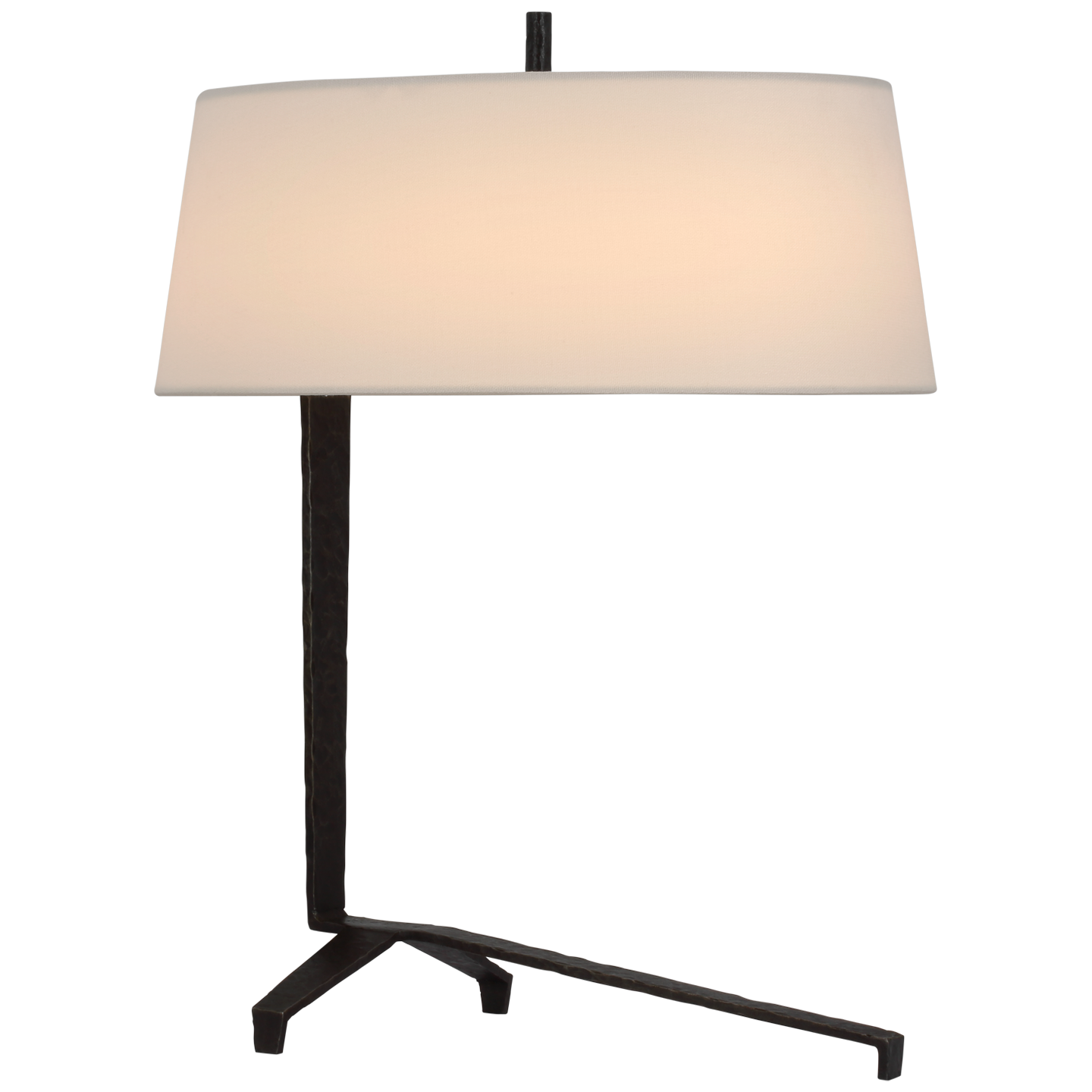 Francesco Accent Lamp in Aged Iron with Linen Shade