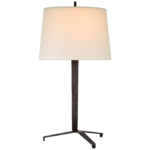 Francesco Large Table Lamp in Aged Iron with Linen Shade