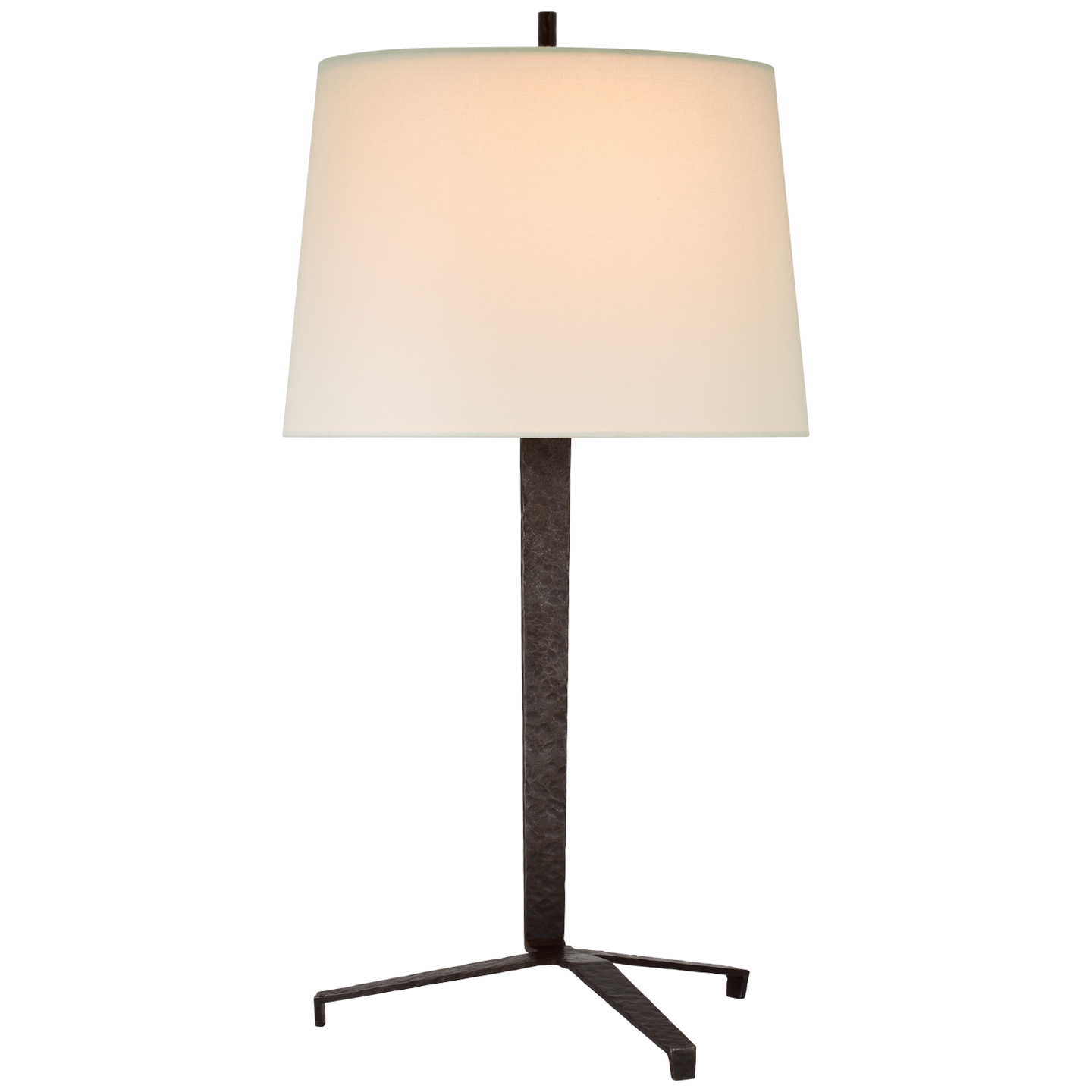 Francesco Large Table Lamp in Aged Iron with Linen Shade